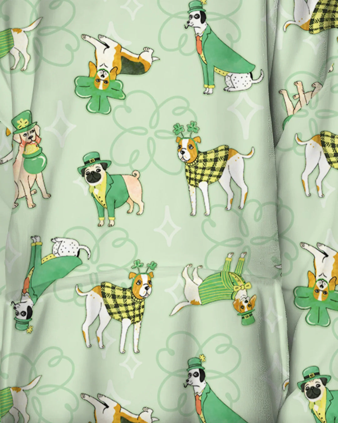 St. Patrick's Day Puppies Wearable Blanket Hoodie
