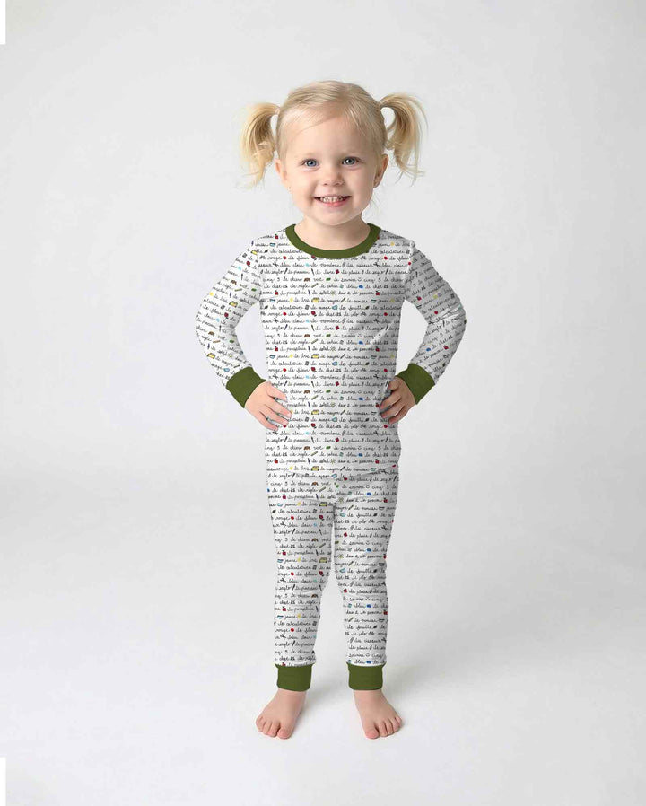 Zweiteiliges Langarm-Pyjama-Set mit Sommerfrüchten