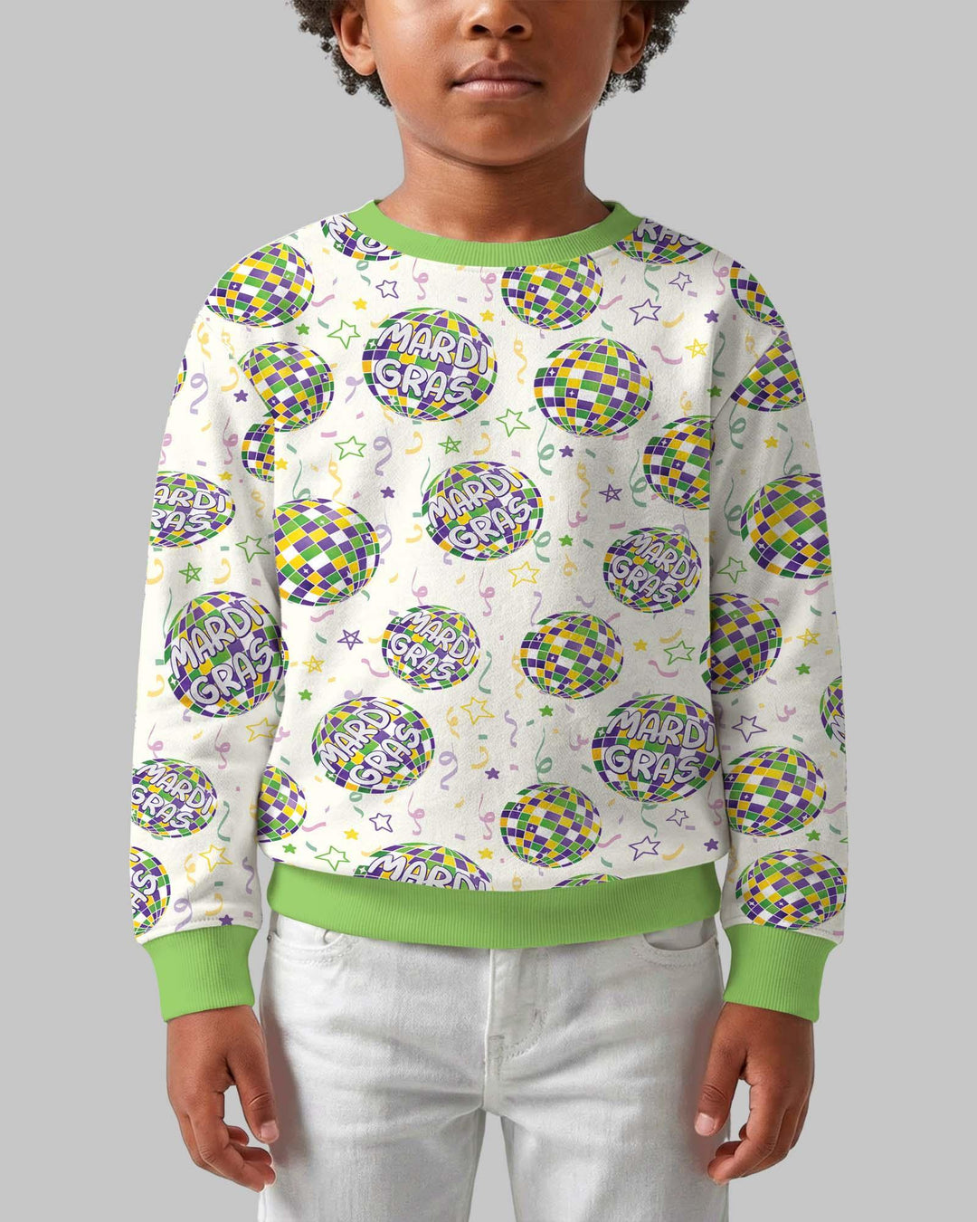 Mardi Gras Disco Ball  Crewneck Sweatshirt
