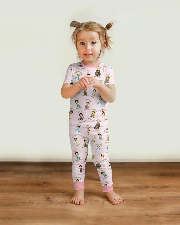Little Marian Blessings Two Piece Short Sleeve Pajama Set