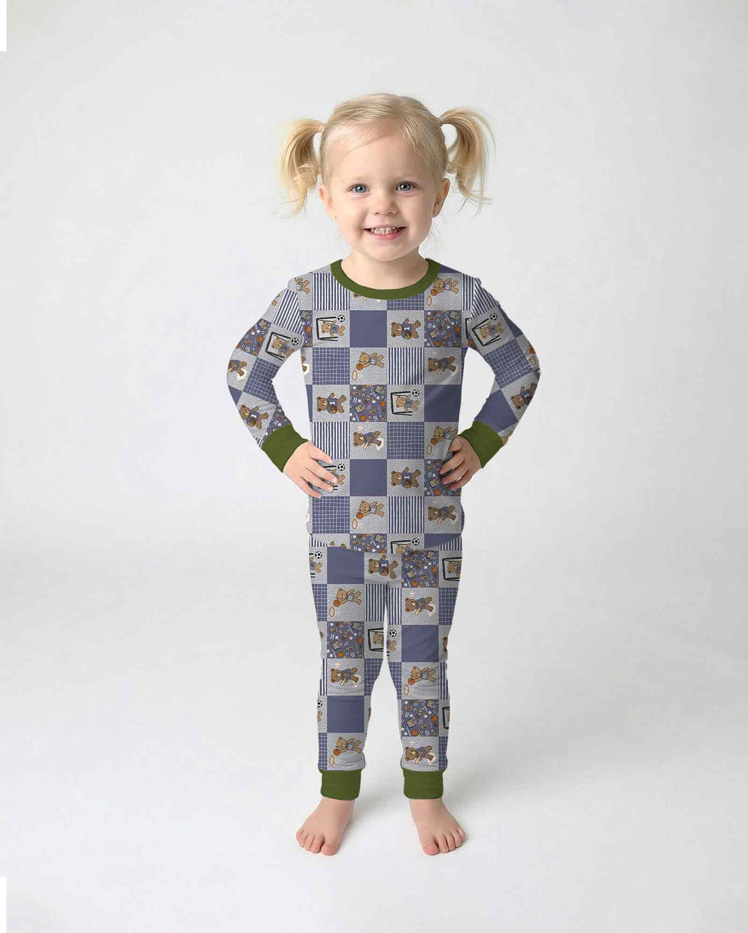 Game Day Teddy Bamboo Two Piece Long Sleeve Pajama Set