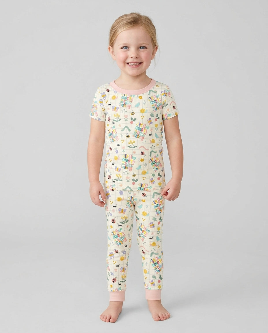 Little Ones To Him Belong Bamboo Two Piece Short Sleeve Pajama Set