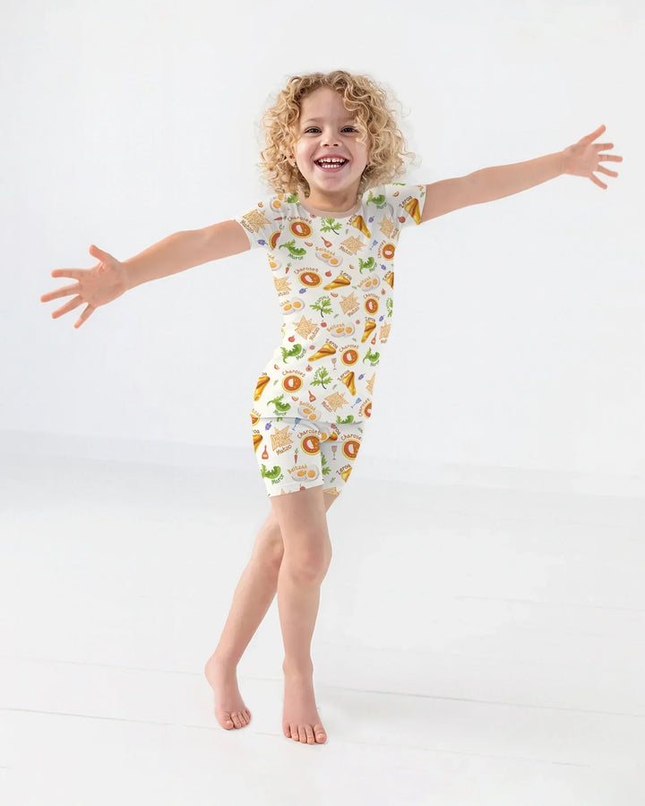 Happy Passover Family Matching Two Piece Short Sleeve Shorts Pajama Set