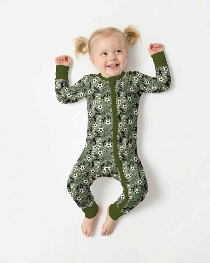 Sage Green Soccer Dreams Bamboo Convertible Zippy