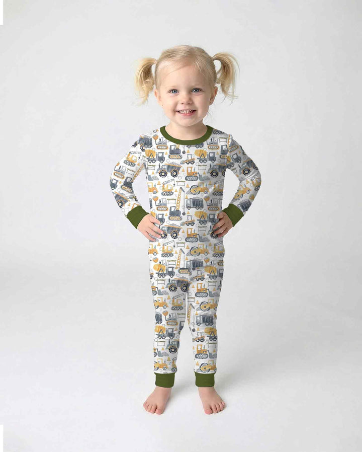 Construction Crew Bamboo Two Piece Long Sleeve Pajama Set