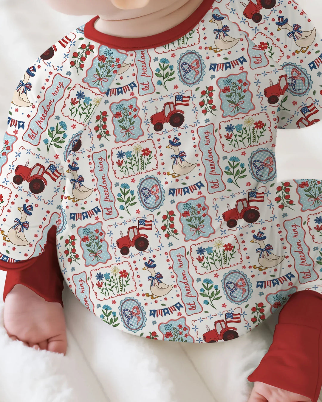 Patriotic USA Silly Goose Family Matching Bamboo Convertible Zippy