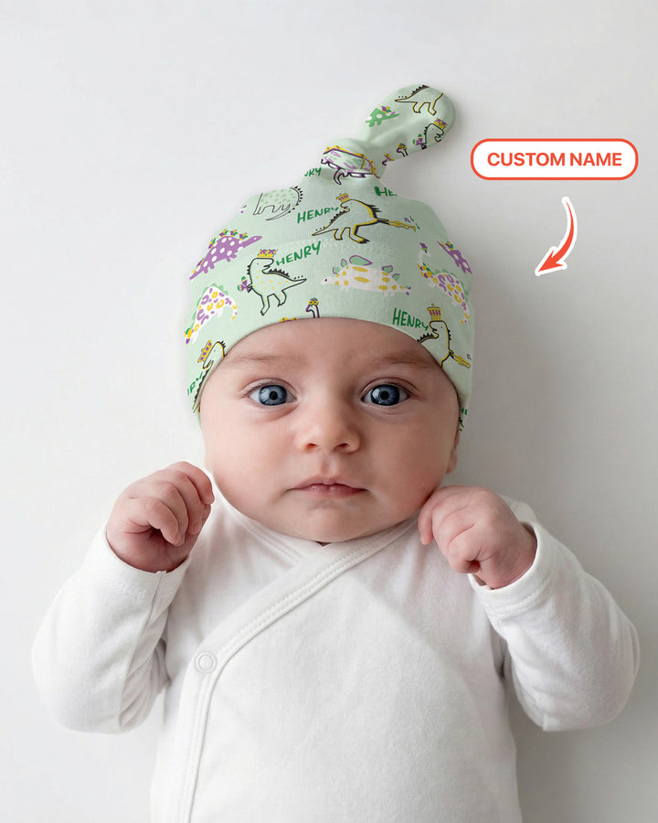 Grüne Knotenmütze mit Bauernhoftieren