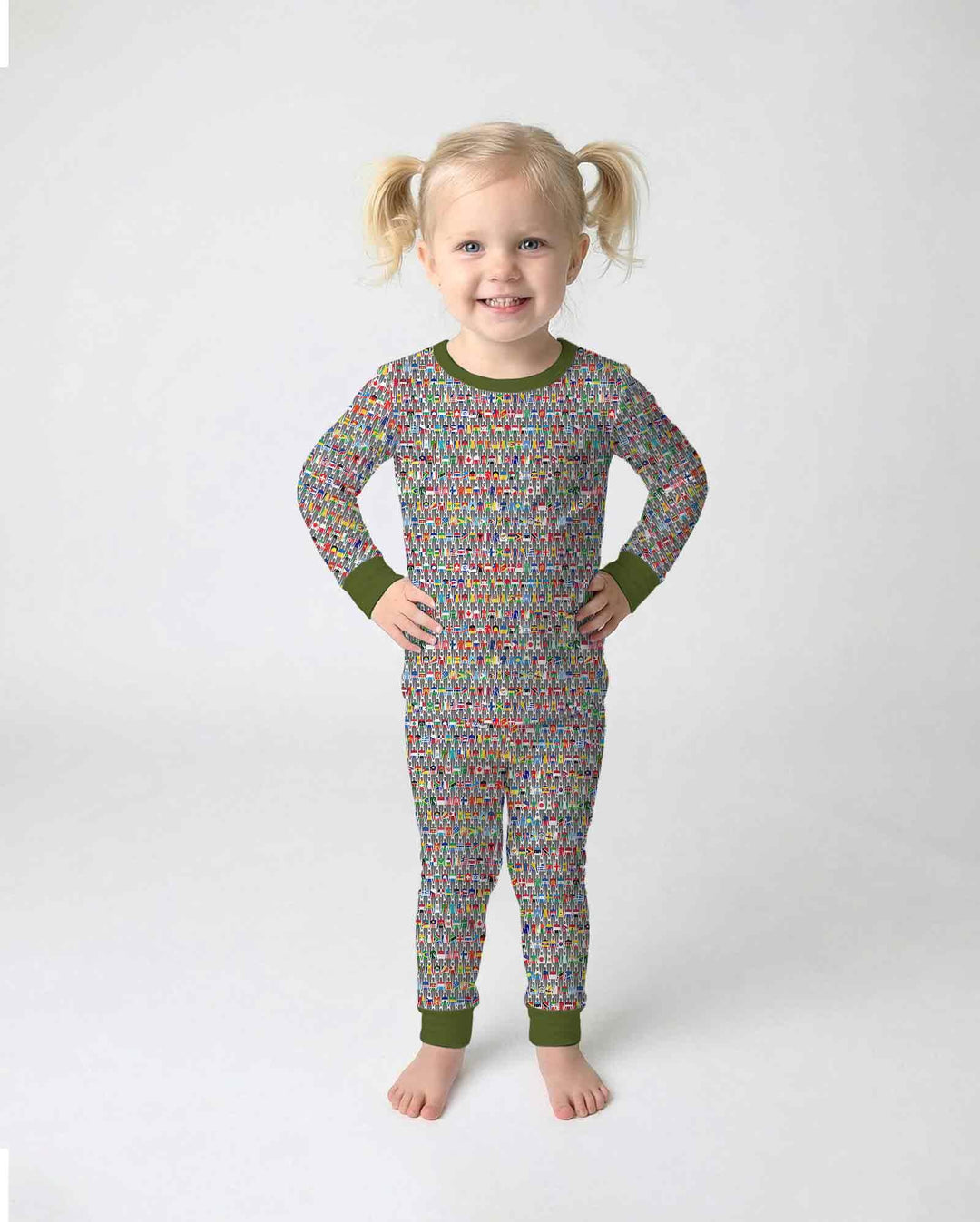 Conjunto de pijama de dos piezas de bambú con mangas largas, plantilla PERSONALIZADA