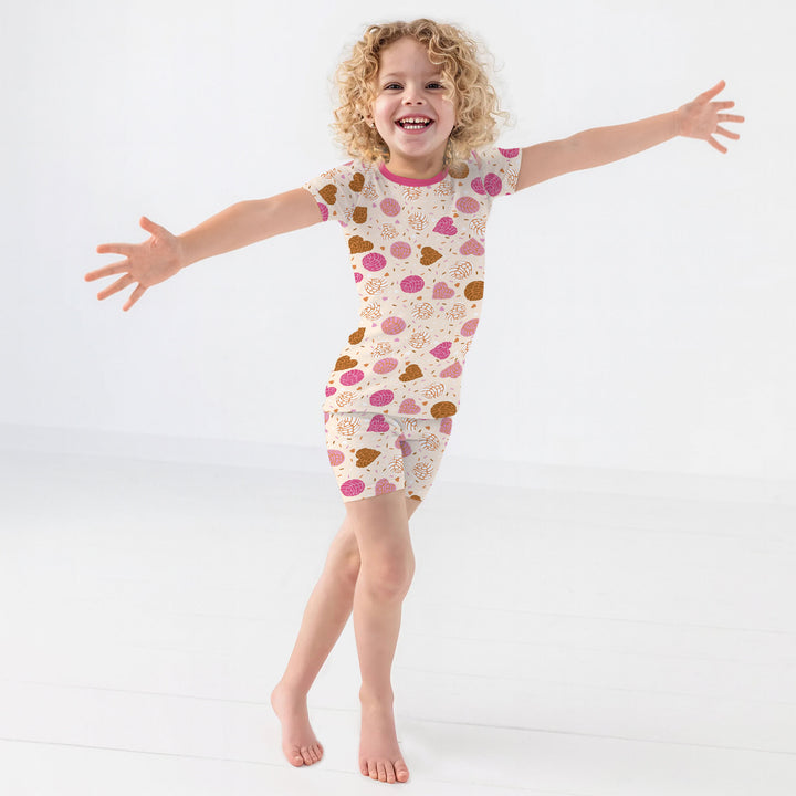 Sweet Concha Two Piece Short Sleeve Shorts Pajama Set