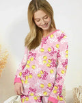 Softball Cherry Mom And Girl Matching Bamboo Women Pajama Set