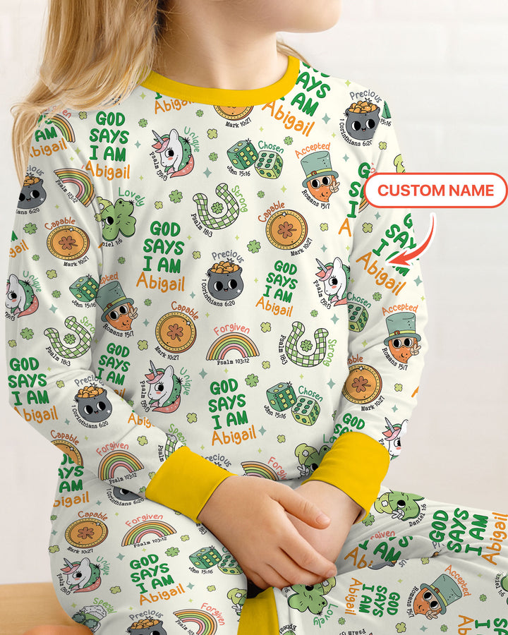 Zweiteiliges Langarm-Pyjama-Set mit Sommerfrüchten