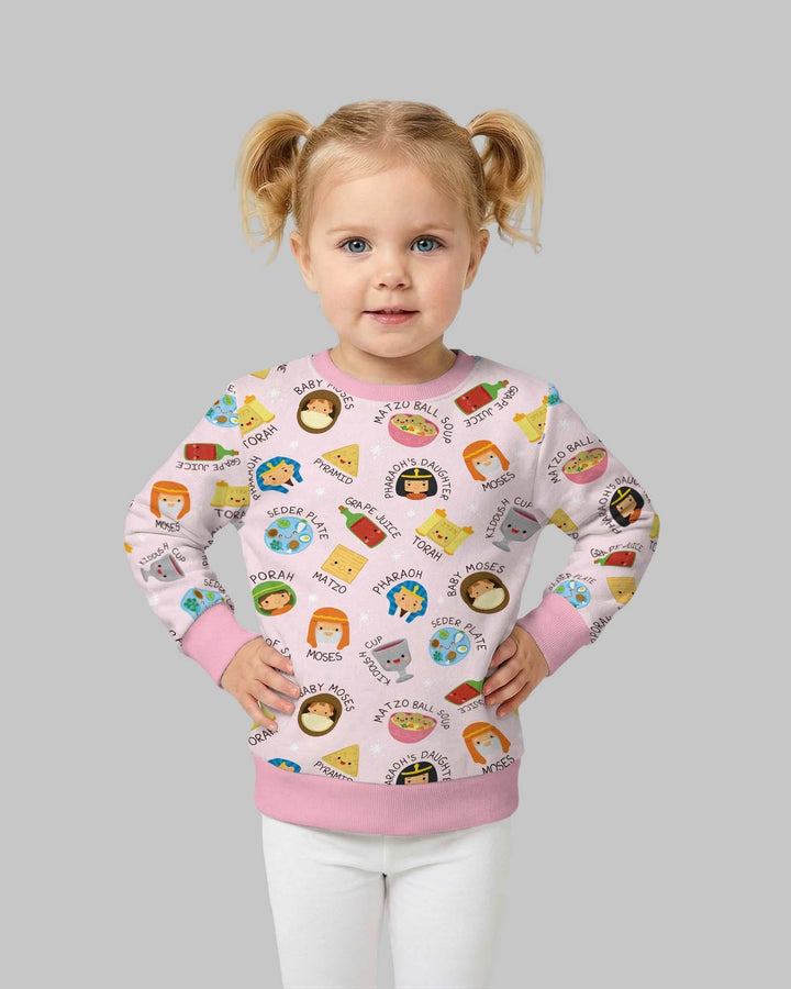 Cute Passover Characters Crewneck Sweatshirt