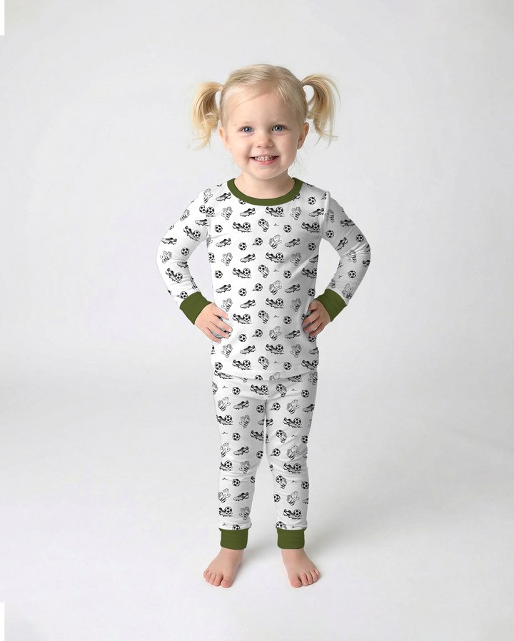 Future Soccer Champion Bamboo Two Piece Long Sleeve Pajama Set