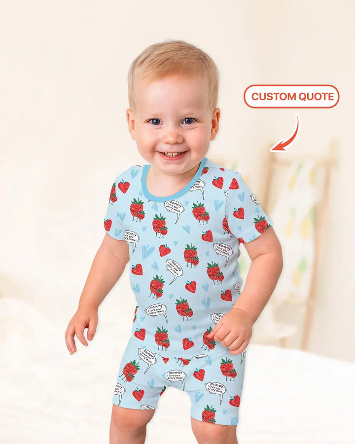 I love you berry much Bamboo Two Piece Short Sleeve Shorts Pajama Set