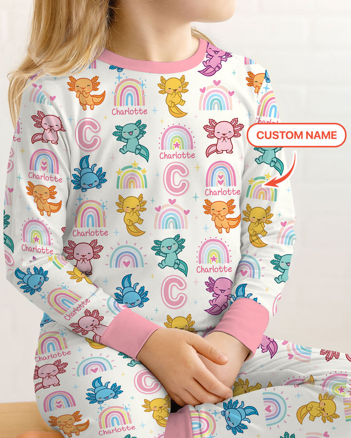 Axololt Custom Name Two Piece Long Sleeve Pajama Set