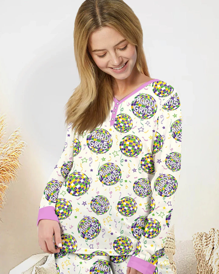 Mardi Gras Disco Ball Women Pajama Set