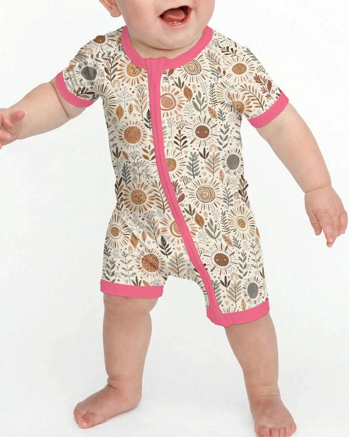 Boho Sunshine Garden Bamboo Shorty Zippy