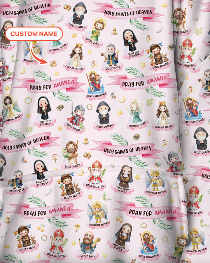 Holy Saints of Heaven Custom Name Blanket Hoodie