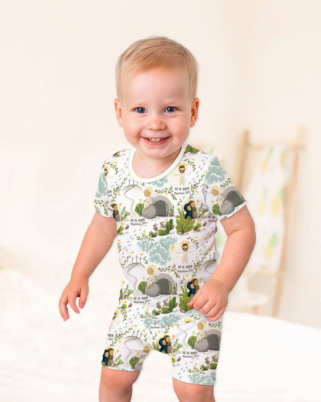 He Is Risen Two Piece Short Sleeve Pajama Set