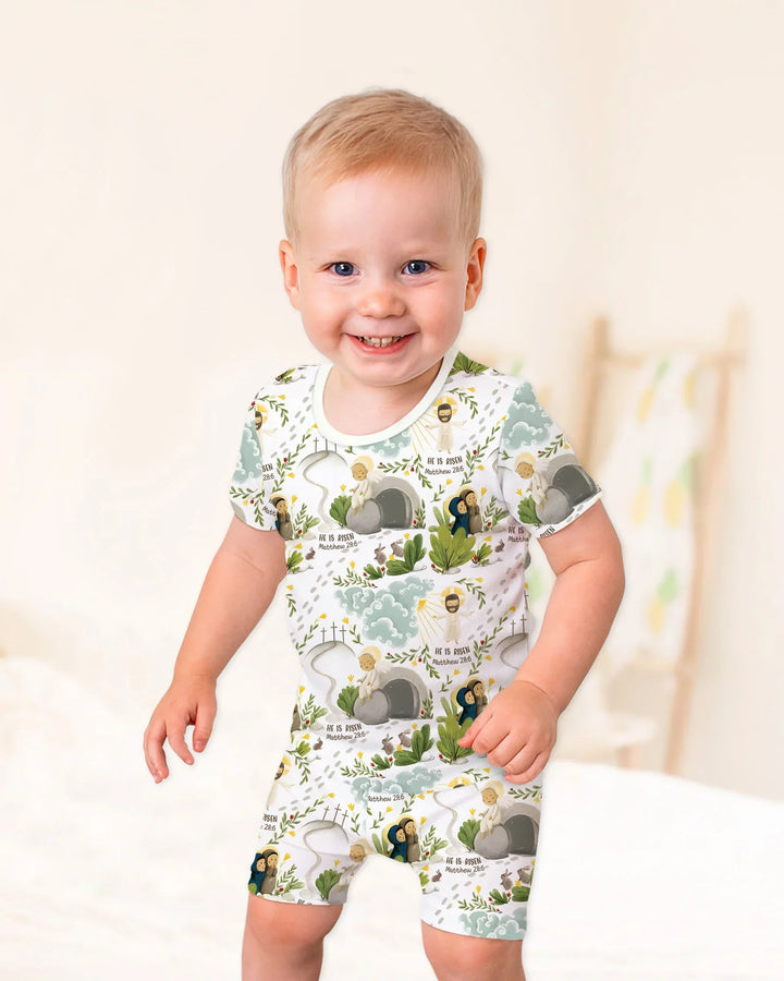 He Is Risen Two Piece Short Sleeve Pajama Set