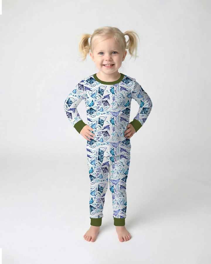 Zweiteiliges Langarm-Pyjama-Set mit Sommerfrüchten