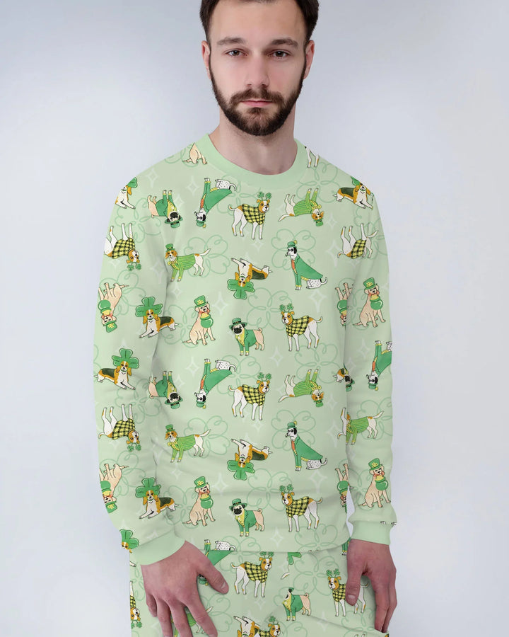St. Patrick's Day Puppies Men's Pajama Set