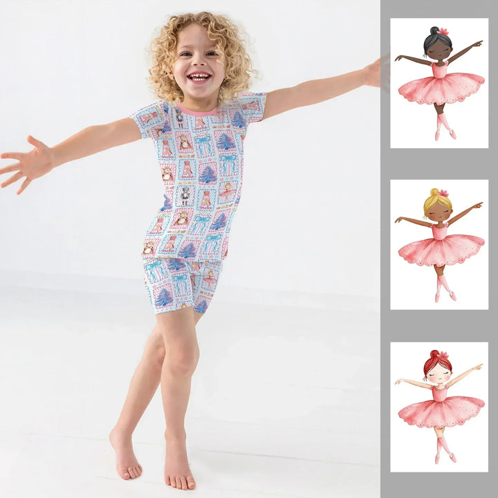 Custom Name Nutcracker Wonderland Two Piece Short Sleeve Shorts Pajama Set