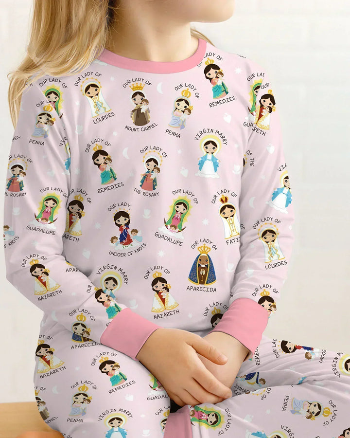Little Marian Blessings Two Piece Long Sleeve Pajama Set