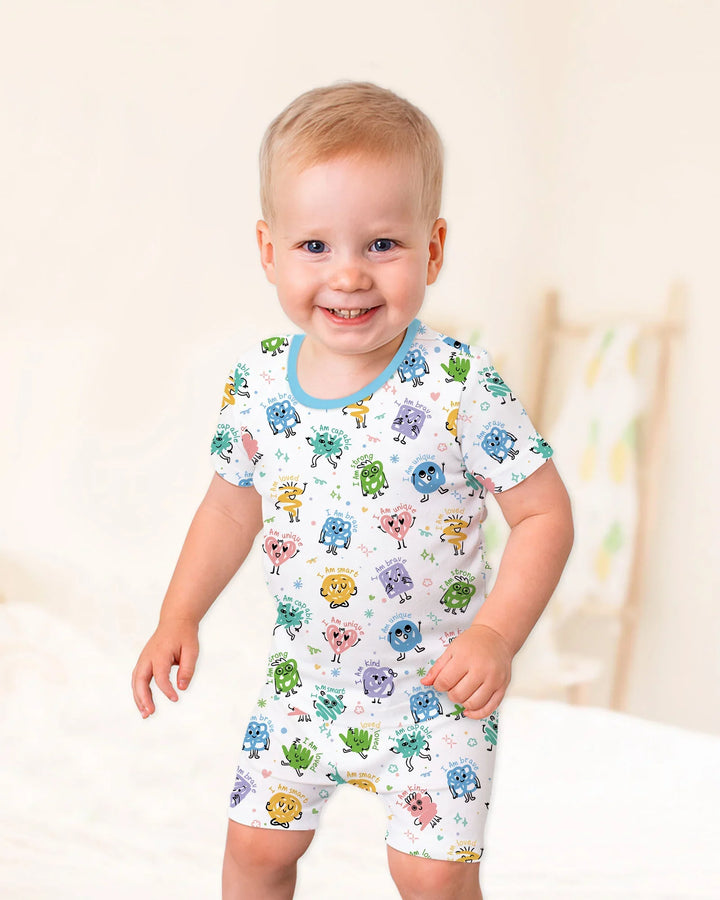 Positive Affirmations Two Piece Short Sleeve Shorts Pajama Set