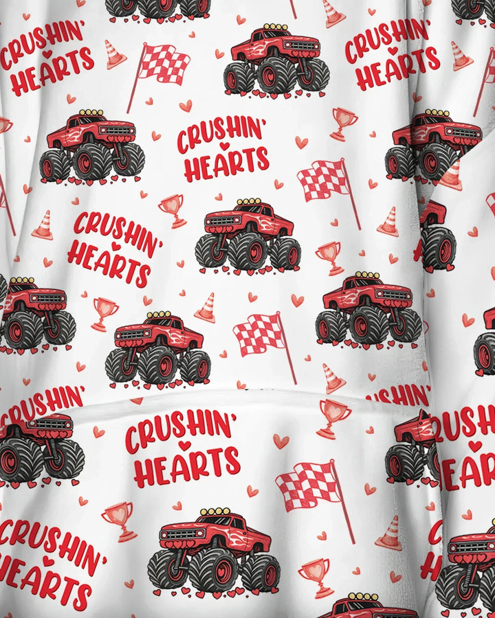 Crushin Hearts Wearable Blanket Hoodie