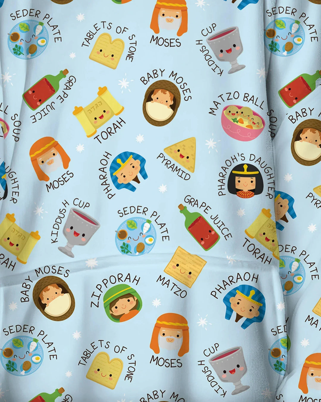 Cute Passover Characters Wearable Blanket Hoodie