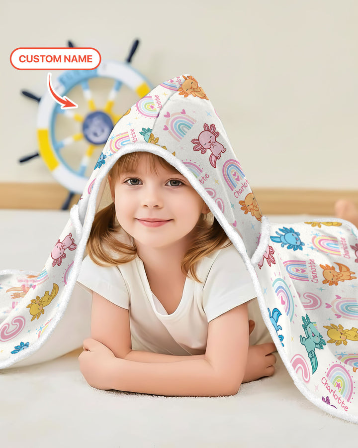 Axololt Custom Name Wearable Hooded Blanket