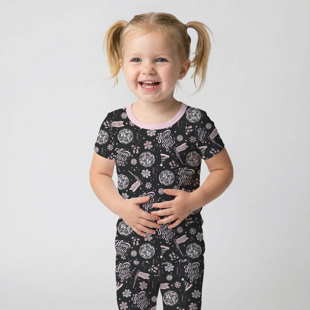 Disco New Years Eve Two Piece Short Sleeve Pajama Set