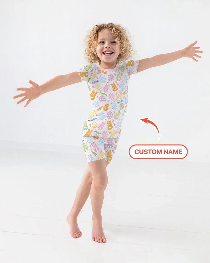 Zweiteiliges Pyjama-Set mit kurzen Ärmeln und Shorts im Sommer-Design