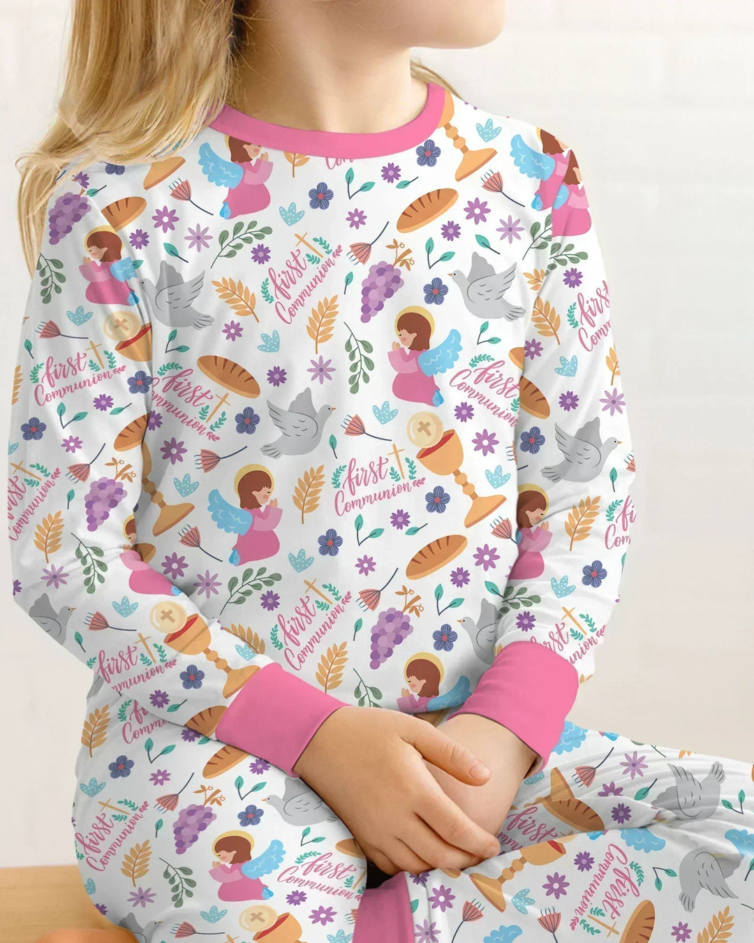 First Communion Two Piece Long Sleeve Pajama Set