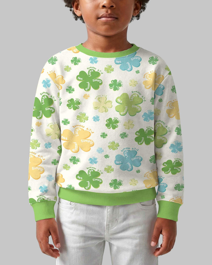 Shamrocks Print St. Patrick's Day Crewneck Sweatshirt