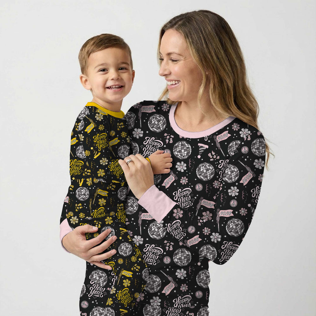 Disco New Years Eve Two Piece Long Sleeve Pajama Set