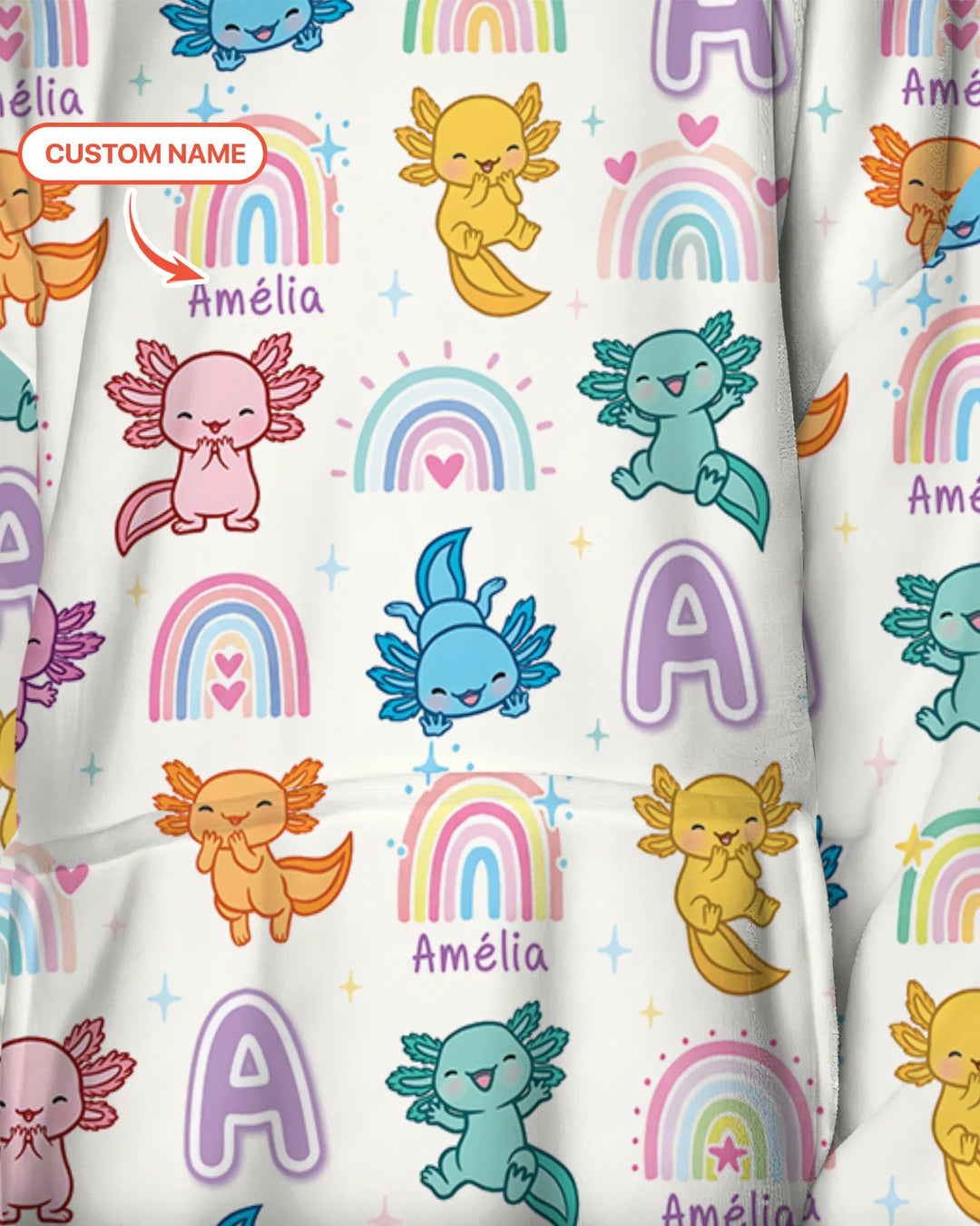 Axololt Custom Name Blanket Hoodie