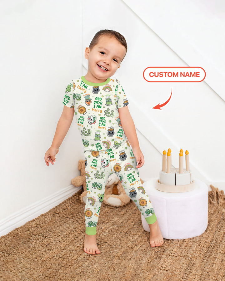 Zweiteiliges, kurzärmliges Pyjama-Set mit Marienkäfern