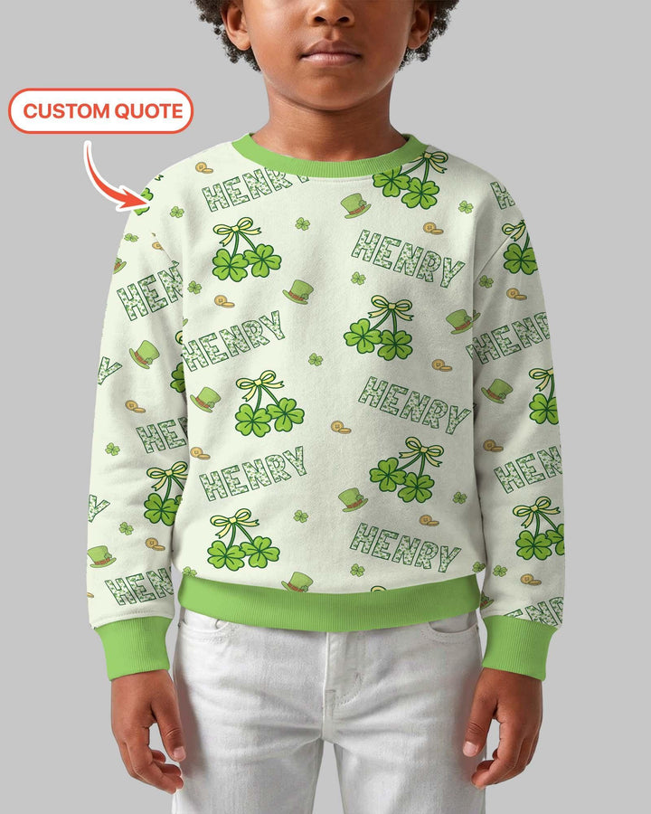 Custom Name Lucky Little Shamrock Crewneck Sweatshirt