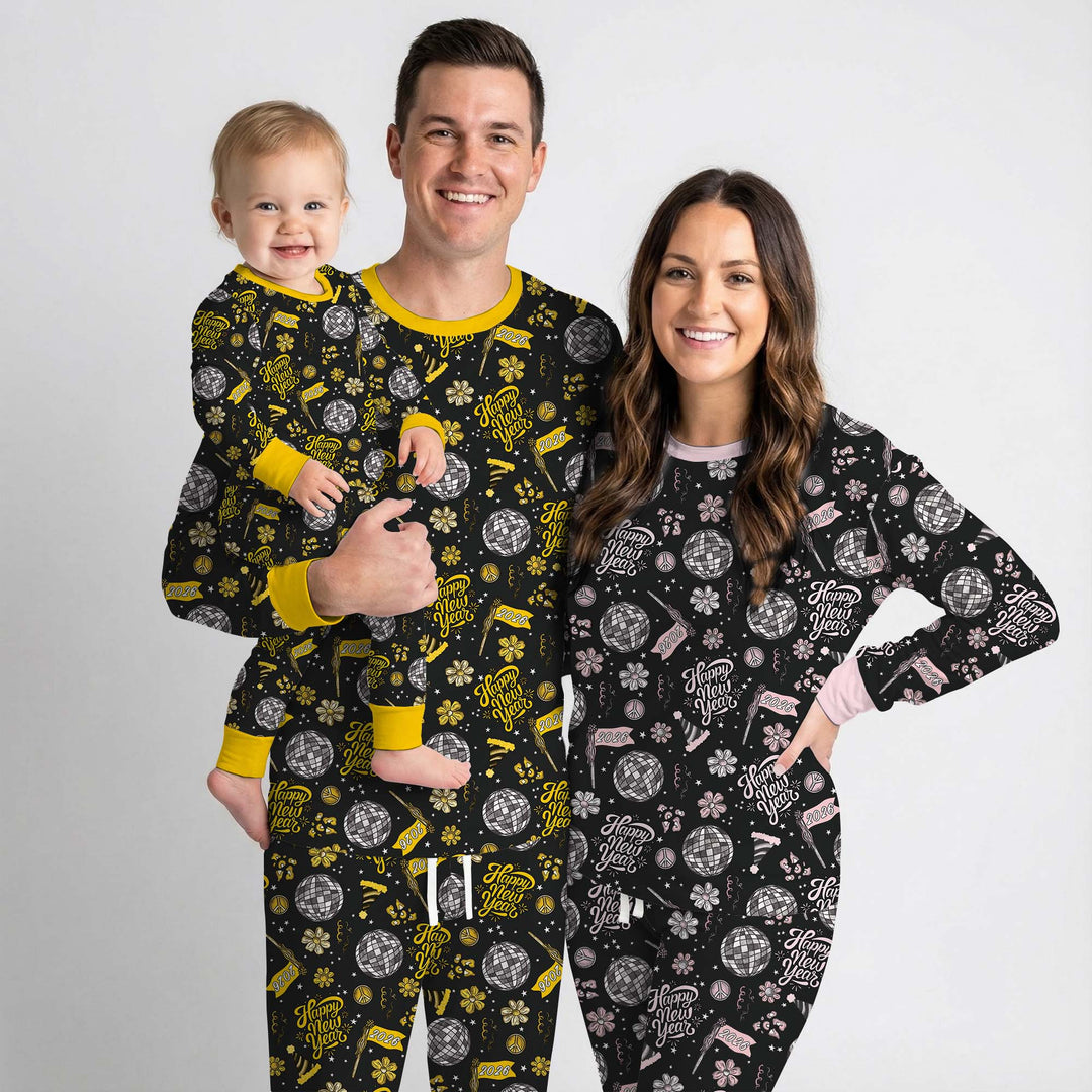 Disco New Years Eve Two Piece Long Sleeve Pajama Set