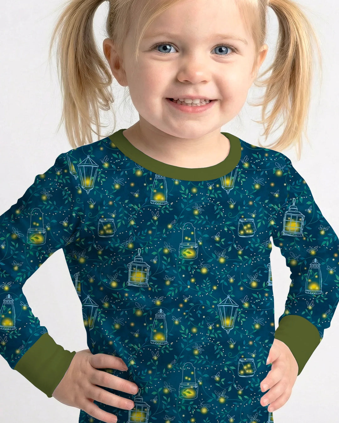 Firefly Lantern Night Bamboo Two Piece Long Sleeve Pajama Set