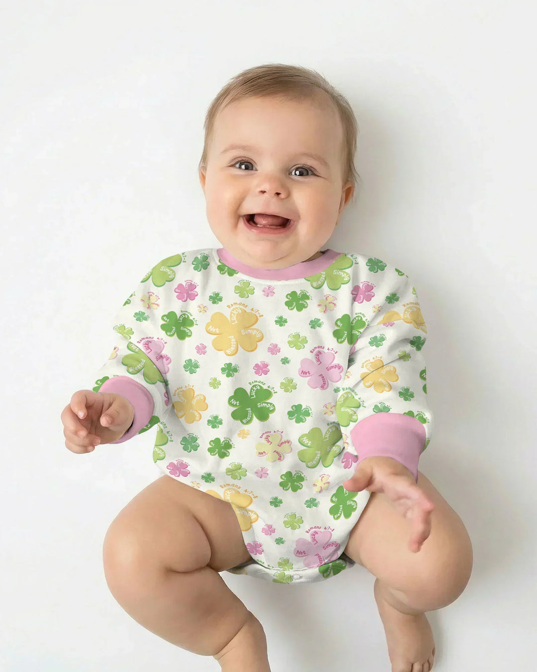 Shamrocks Print St. Patrick's Day Bubble Romper