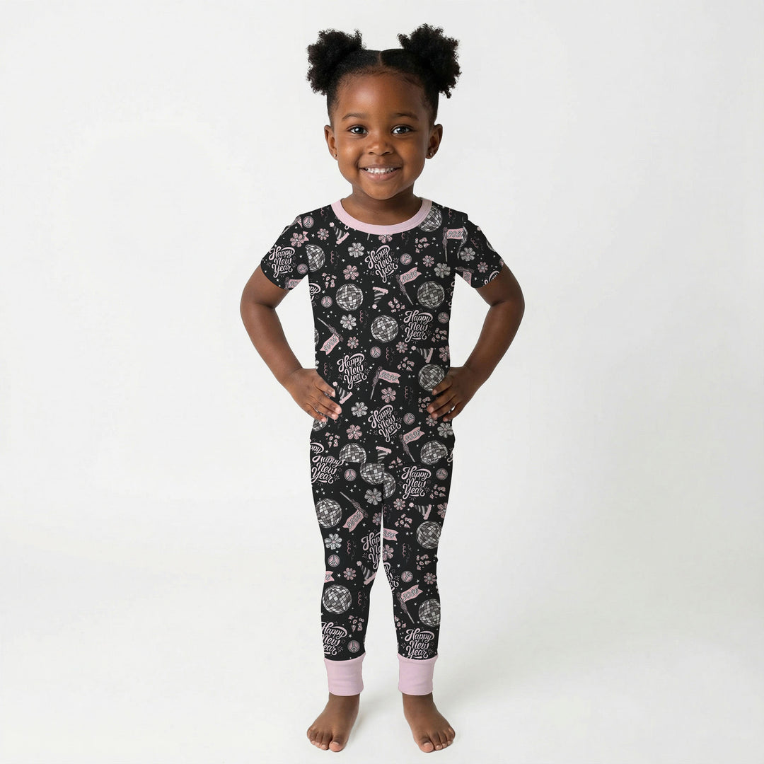 Disco New Years Eve Two Piece Short Sleeve Pajama Set