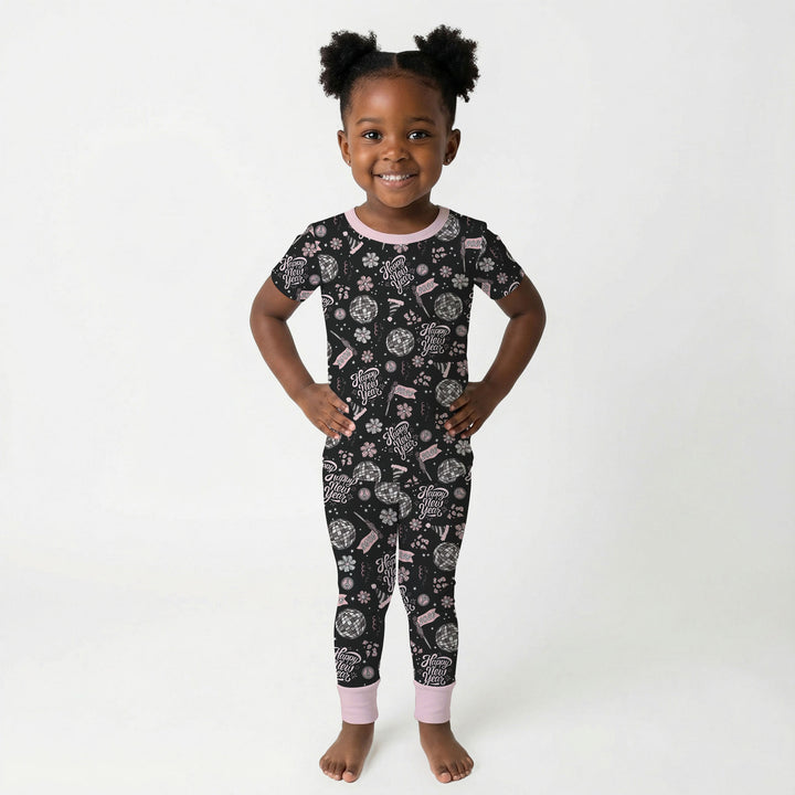 Disco New Years Eve Two Piece Short Sleeve Pajama Set