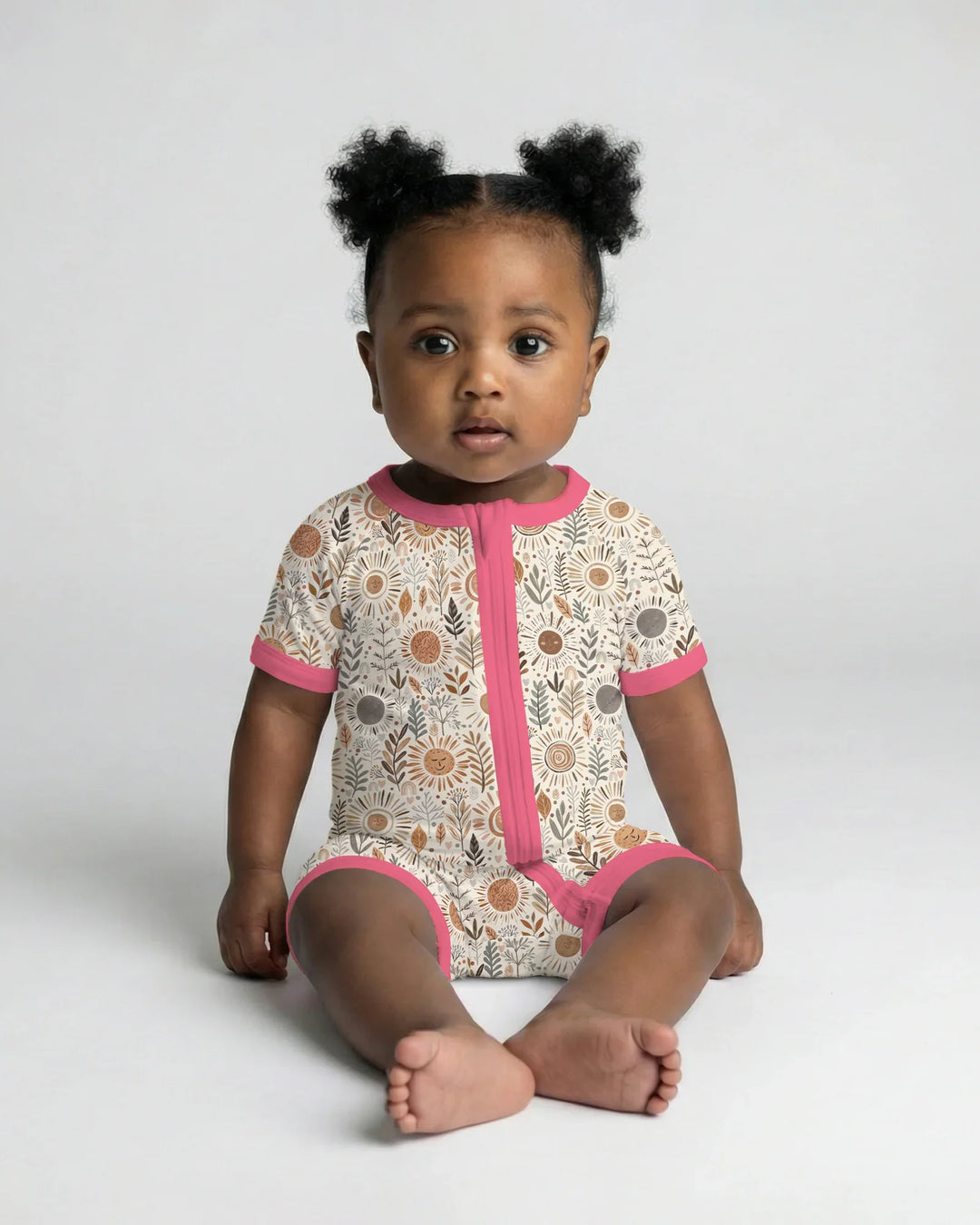 Boho Sunshine Garden Bamboo Shorty Zippy