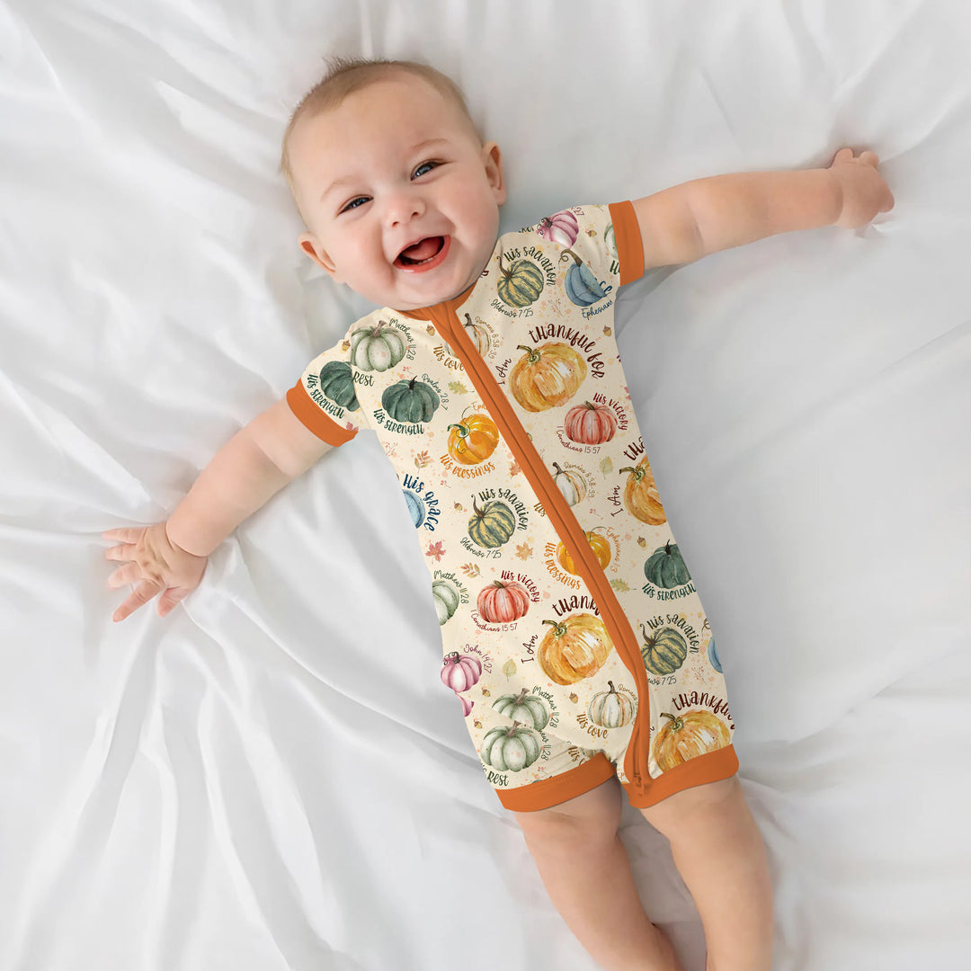 Christian Thanksgiving Shorty Zippy , Christian Thanksgiving Shorty Zippy - 0-3M / Chocolate Brown