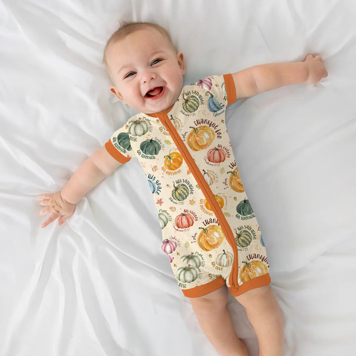 Christian Thanksgiving Shorty Zippy , Christian Thanksgiving Shorty Zippy - 0-3M / Chocolate Brown