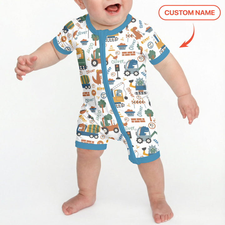 Custom Name Dino Diggers Shorty Zippy