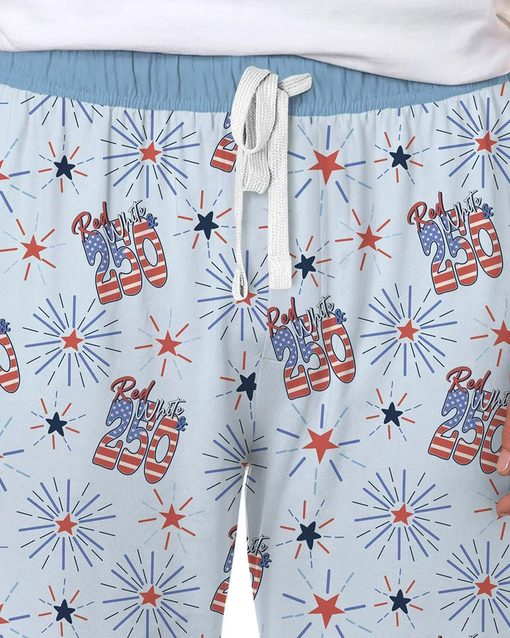 Red White and 250th Anniversary Bamboo Men's Pajama Set